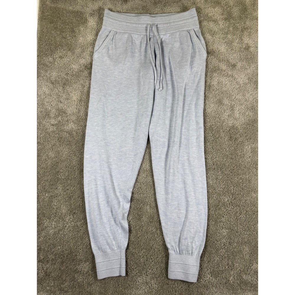 Lululemon Blue Heathered Knit Jogger Pants Drawstring Waist Pockets Size 6